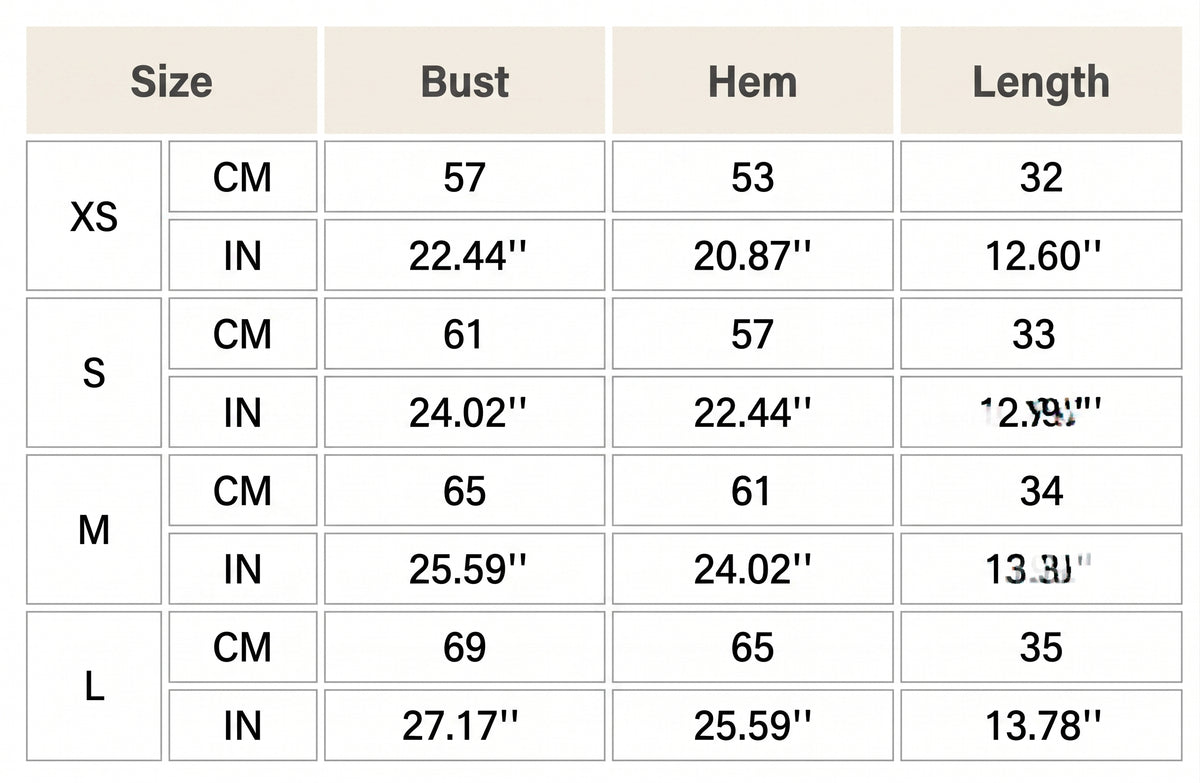 Size chart